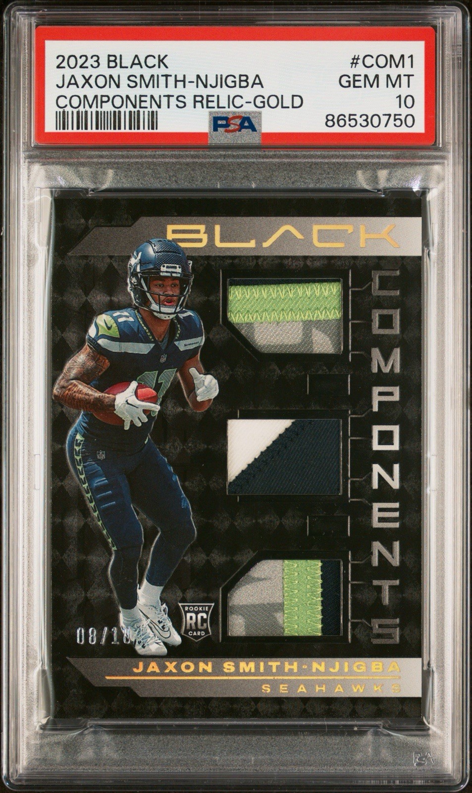 Jaxon Smith-Njigba Panini Black Components Relics #COM1 Gold