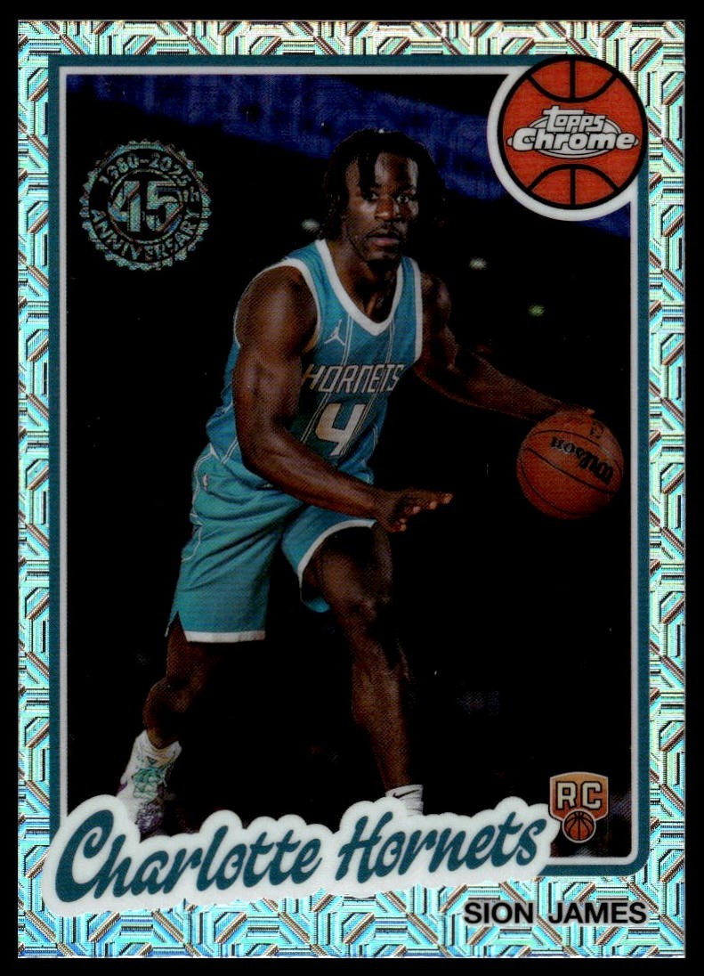 2025-26 Topps Chrome Sion James RC Mojo Refractor 1980 45th Silver Pack TC-SJ