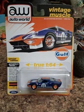 Auto World Vintage Muscle Gulf 1965 Ford Gt40 Limited Edition Die Cast