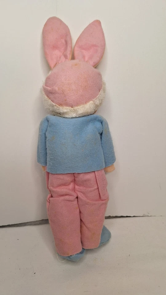 Muñeca de juguete con cara de goma Rushton de colección conejo de peluche azul y rosa conejito Foto 2 de 4