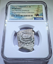 NGC Reijgersdaal Shipwreck 1737 Guatemala 4 Reales Spanish 1700s Pirate Cob Coin