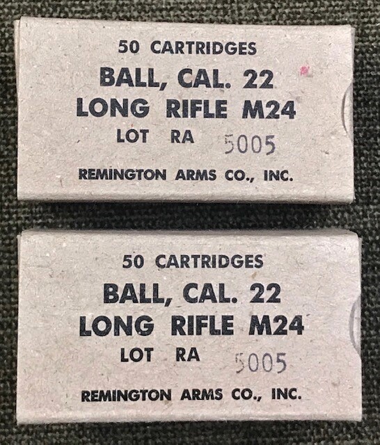 REMINGTON ARMS M24 BALL CAL. .22 LONG RIFLE WWII NEW REPLICA AMMO