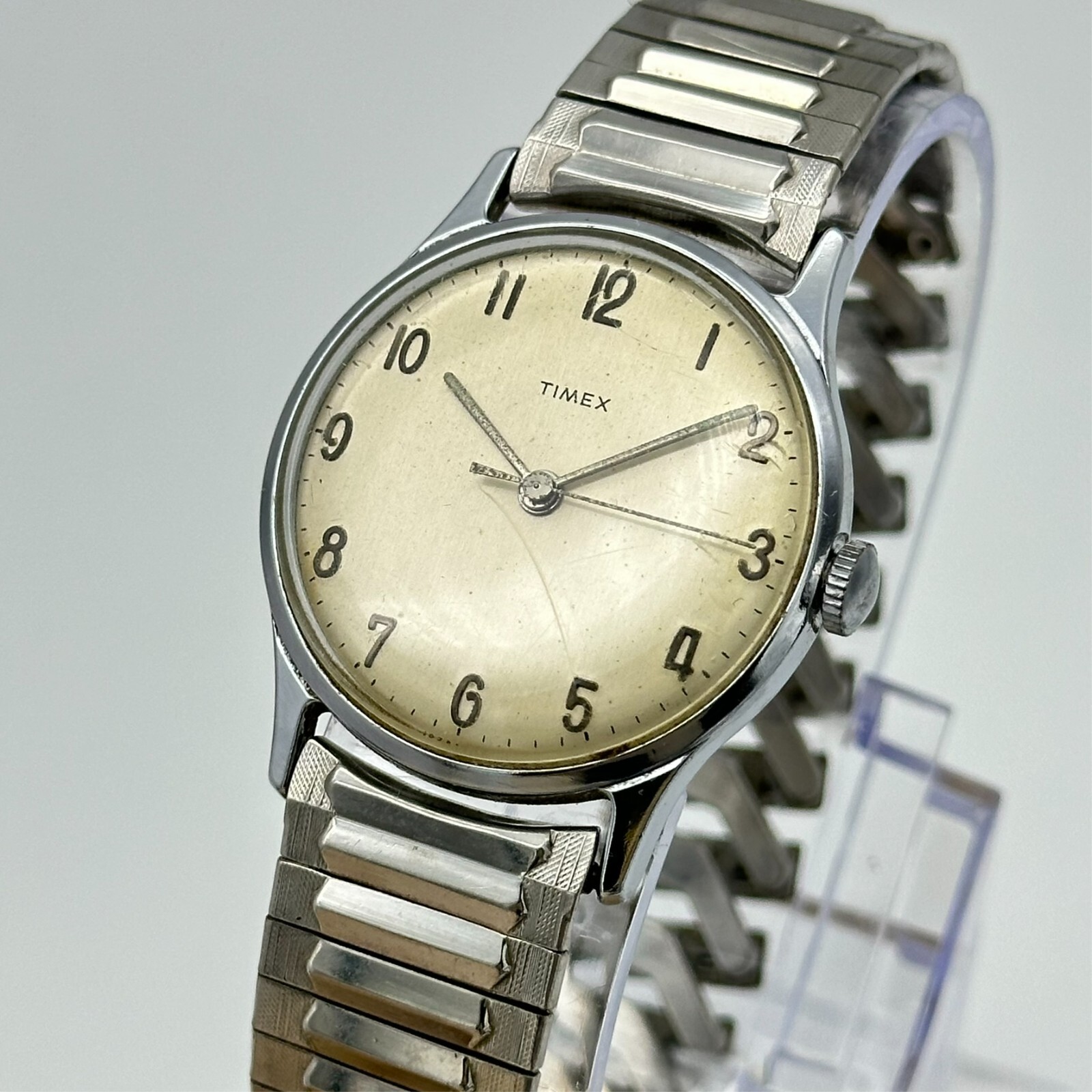 Vintage 1967 Men's TIMEX Marlin Silver Tone Mechanical Watch, 32mm (For Parts)