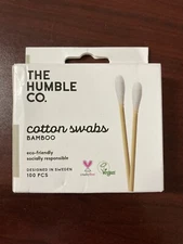 The Humble Co., Cotton Swabs, Bamboo, 100 pcs, Eco Friendly, Vegan, Cruelty Free