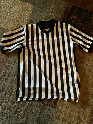 Adams Football Referee Short Sleeve Shirt with 1'' Black/White Stripe X-Large