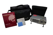 Epson EMP-715 715c LCD Projector, Remote, Bag, Cables, Flash adapter & Memory