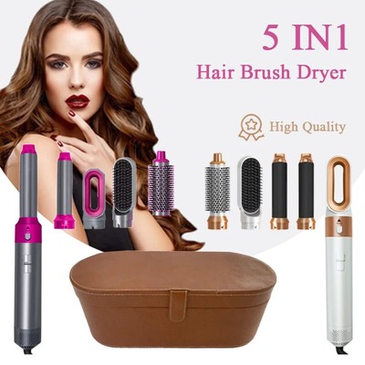 5 in 1 Hair Dryer Hot Comb Set Professional Curling Iron Hair Straightener Styli