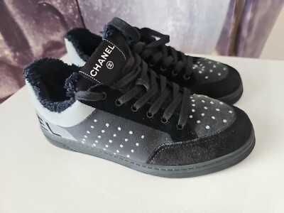 Chanel Women's Fabric Suede Calfskin Gray Low Top Sneakers Fall 2021/22  TP01