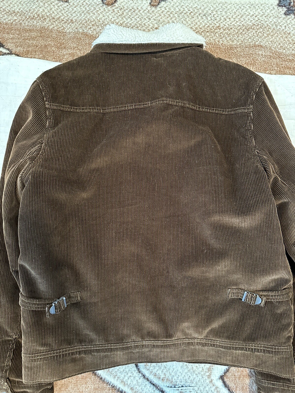 Wallace & Barnes J Crew Brown Corduroy Sherpa Lined Trucker Jacket Mens M eBay