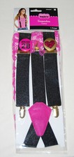 New Amscan Women's Pink  Black BRIDE TO BE Bachelorette Party Suspenders O/S