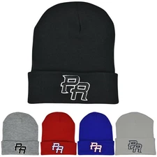 PR Embroidery Men Women Hat New Puerto Rico Skull Winter Knit Beanie with Cuff