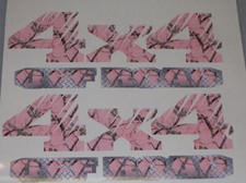 Pair 4x4 Off Road Pink Camouflage Diamond Plate Decals Stickers Fit Alltruck
