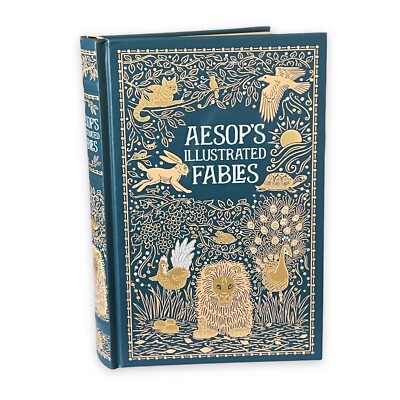 AESOP'S ILLUSTRATED FABLES Leather Bound Hardcover Collectible
