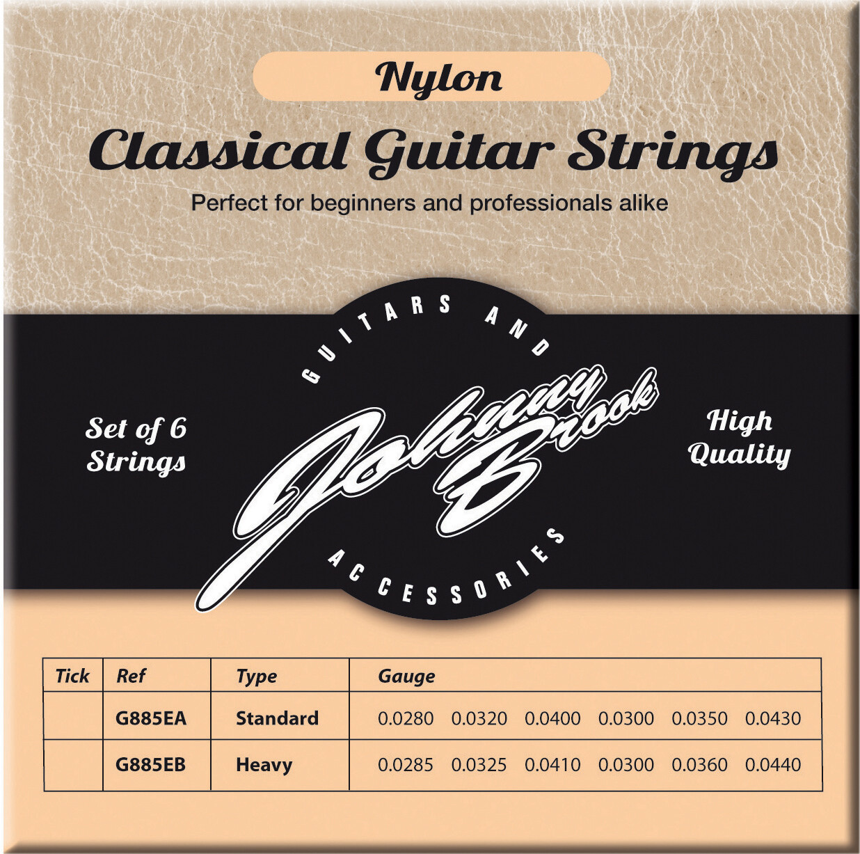 Nylon Classical Guitar Strings - Set Of 6 Standard Gauge Strings