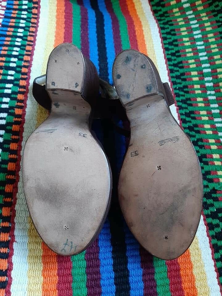 1940s Platform Shoes Brown Vintage Hollywood Swing Era Pachuca zazou