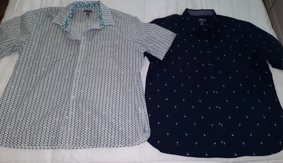 Mens XXL LOT CRUISE SHIRTS 4 BUTTON UP TROPICAL COTTON TOMMY CREMIEUX VAN HEUSEN - Image 2 of 4