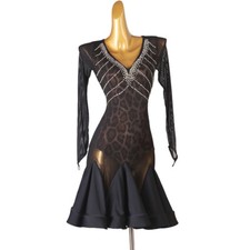 Latin Dance Dress Salsa Tango Cha cha Ballroom Rhinestone Competition Dress F690