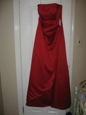 NWT David's Bridal Dress Apple Sz 8 Bridesmaid Prom Evening Gown Strapless 8567