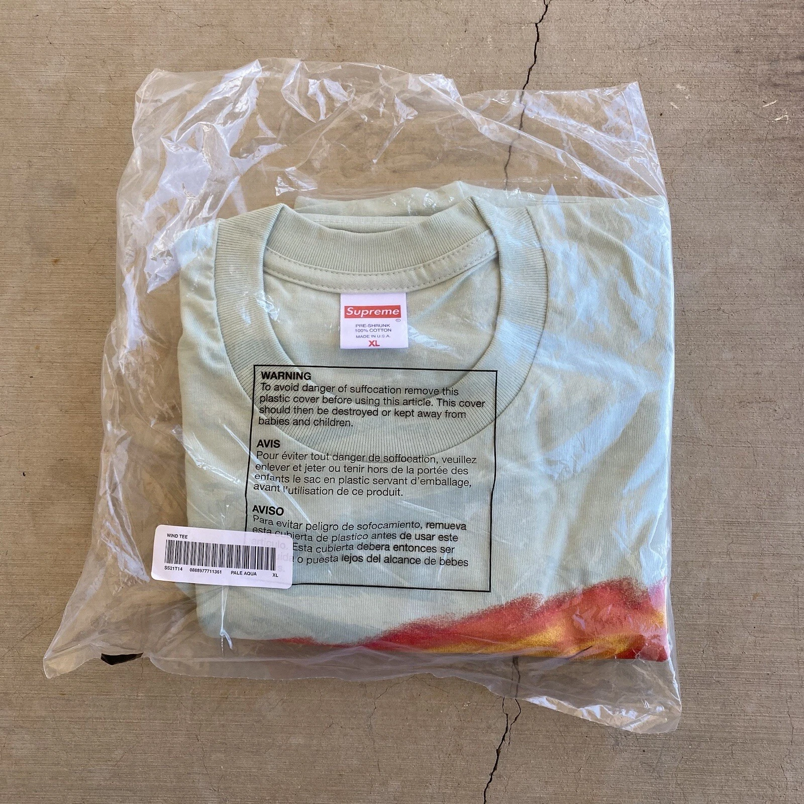 T shirt Supreme Wind Pale Aqua 2021