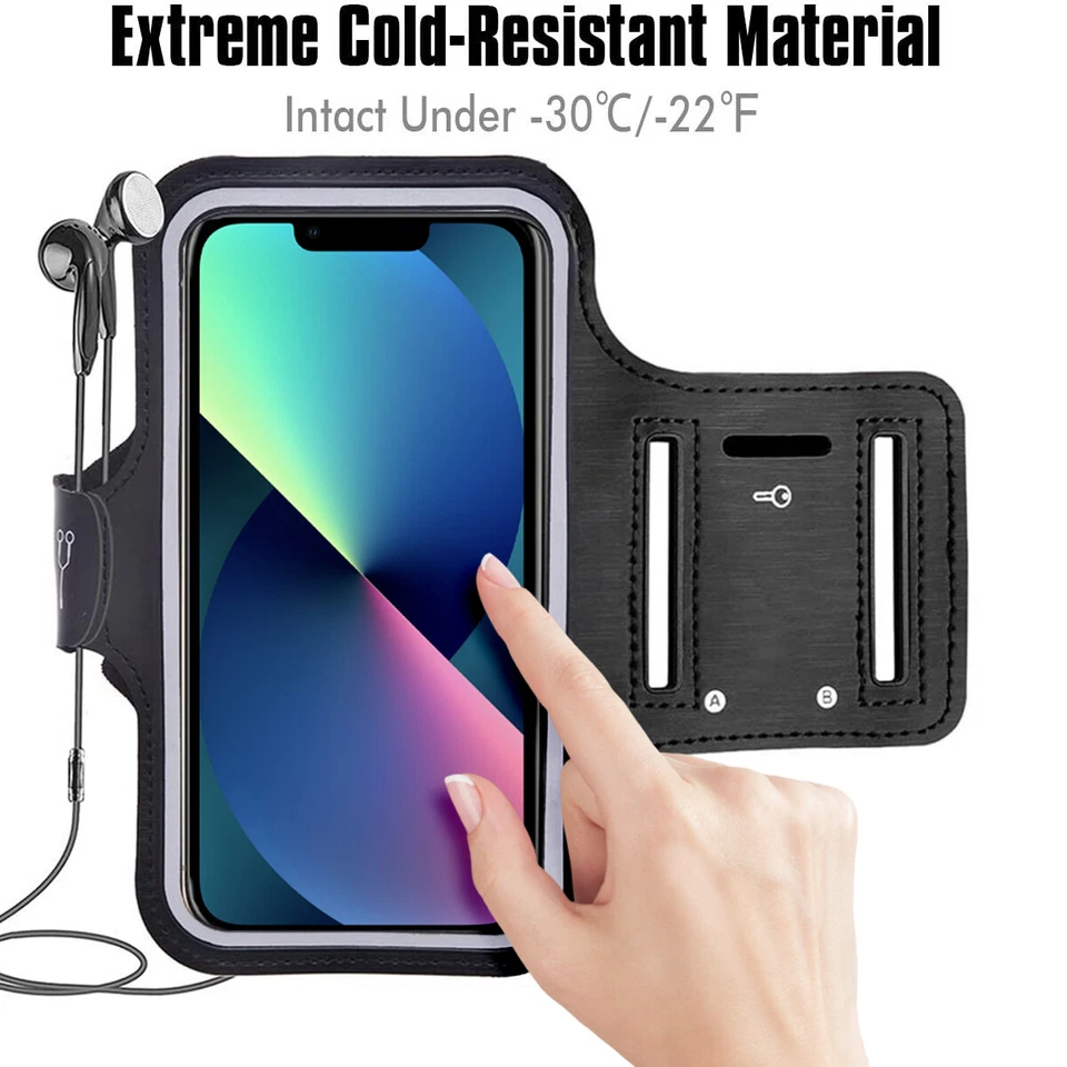 Premium Running Armband with Fingerprint ID Access for iPhone 15 Plus 13 Pro Max - Image 2 of 4