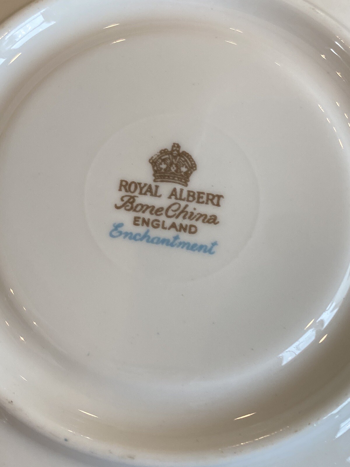 Royal Albert Bone China Engand Enchantment Teacup and Saucer Tiffany Blue Vtg