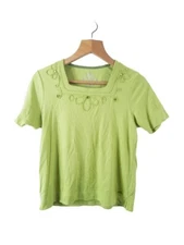Tigi Womens Ladies Short Sleeve Green Basic Tunic T-Shirt Top 10/12UK Regular