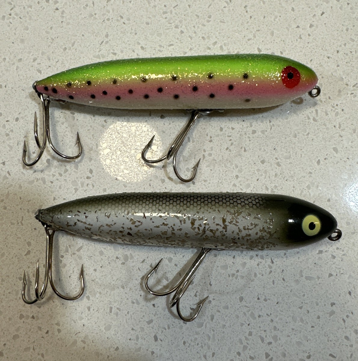 Lot of (2) Heddon Zara Spook Topwater Lures - Rainbow Trout