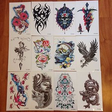 12 Sheets Large Temporary Tattoos Waterproof Tattoos Body Arm Tattoos stickers