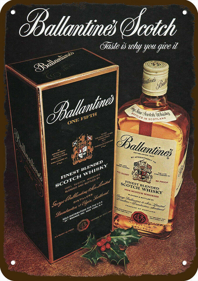 バランタイン Finest Scotch Whisky 1975年物 1975 BALLANTINE'S Scotch Whiskey Vintage-Look **DECORATIVE