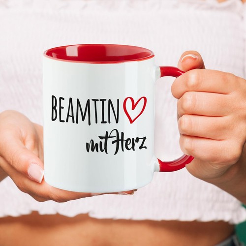Kaffeetasse Beamtin mit Herz Keramik Tasse Geschenkidee Souvenir Präsent Wichtel - Bild 18 von 50