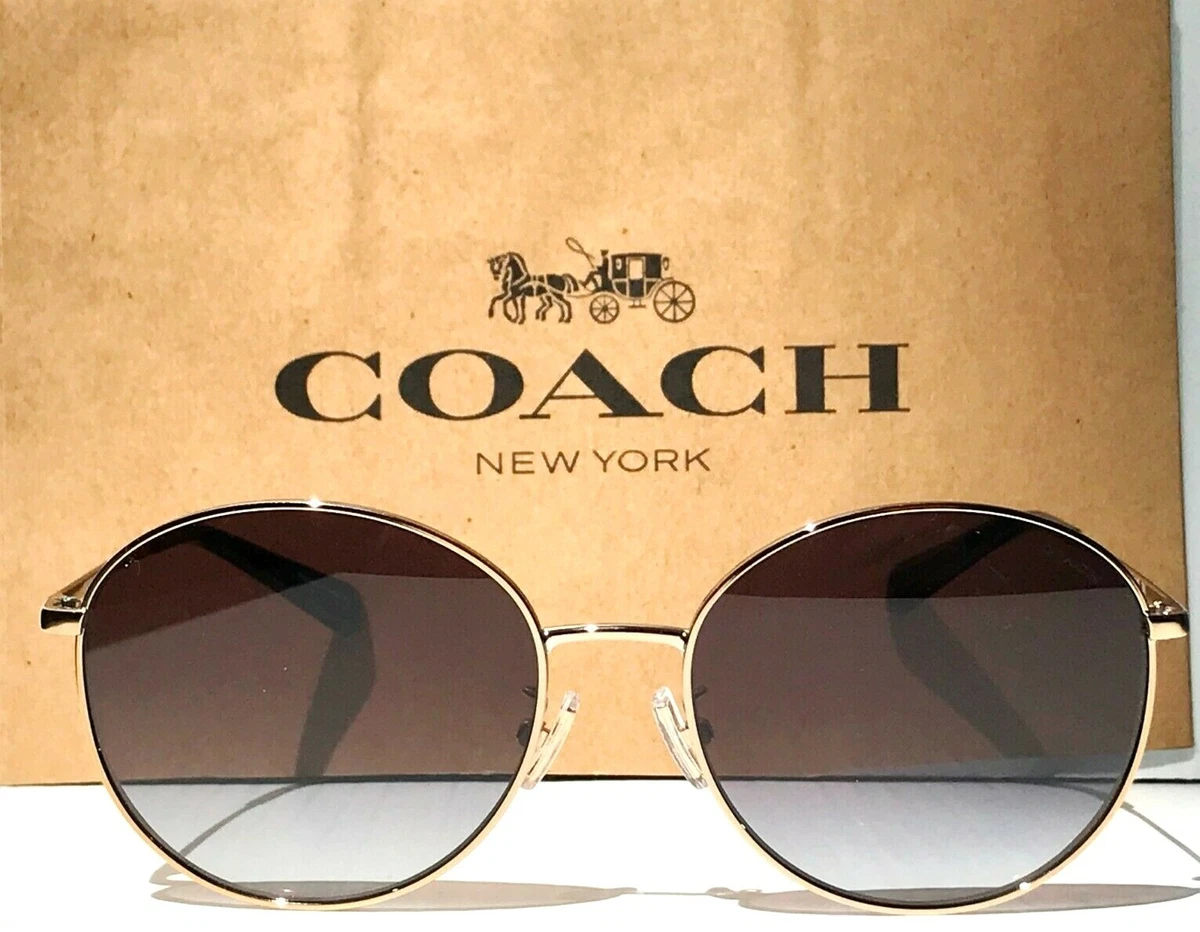  Coach HC7151D Sunglasses, Shiny Light Gold/Black Grey