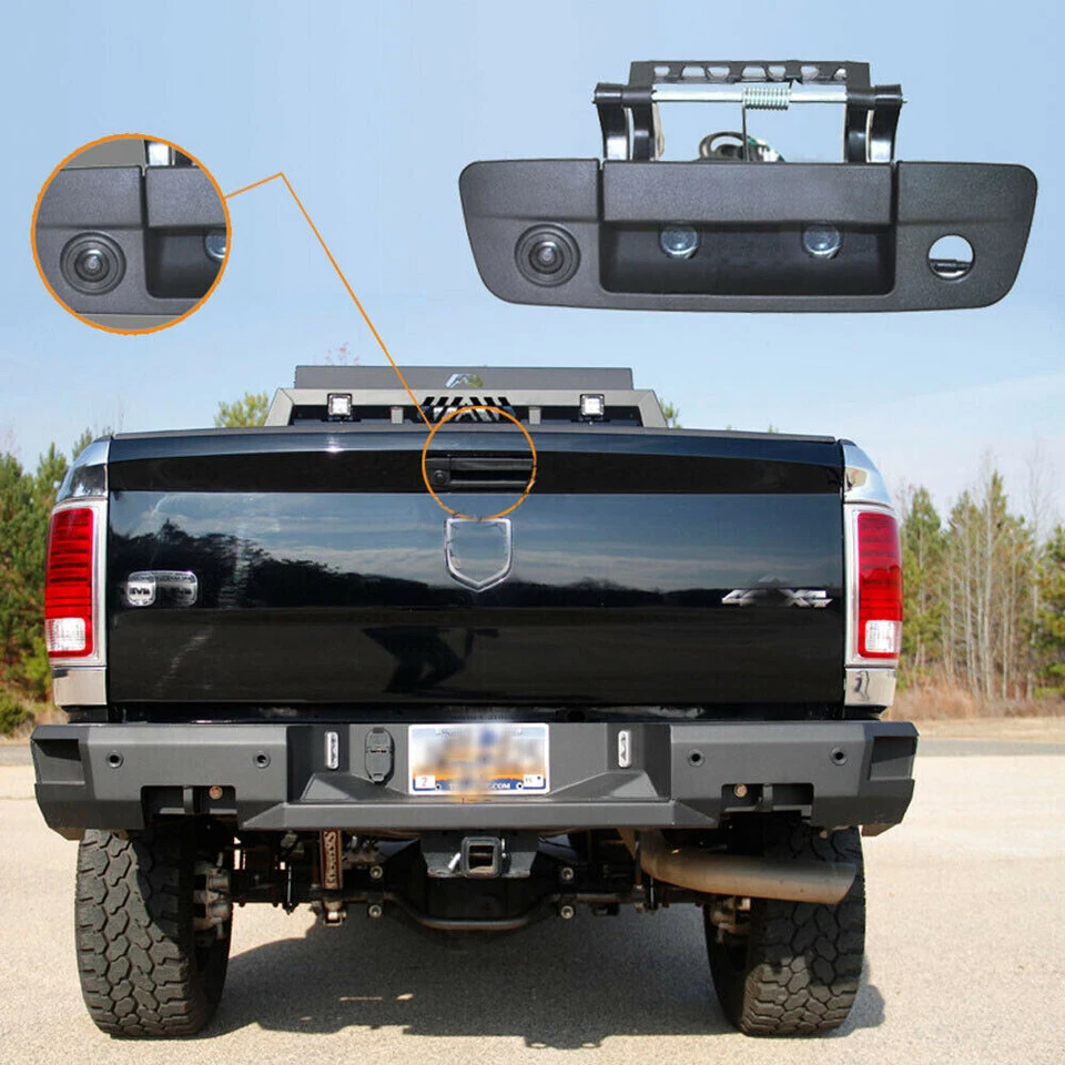 Car Tailgate+Rear View Camera Trunk Handle For Dodge RAM 1500 2500 3500 2009-17 - Image 4 of 4