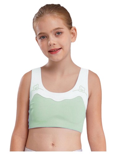 Mädchen Trägershirt Pubertät Crop Top Lauf BH Yoga Büstenhalter Training Bralette Wandern - Bild 47 von 59