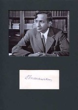 Subrahmanyan Chandrasekhar Autograph