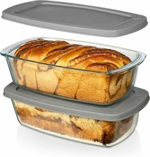 LARGE Superior Glass 7.6 Cups/ 1800ML/1.9Qt Razab Glass Loaf Pan w/Lid