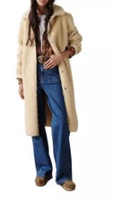 Ba&sh Olivia Cream Faux Shearling Coat Size 1