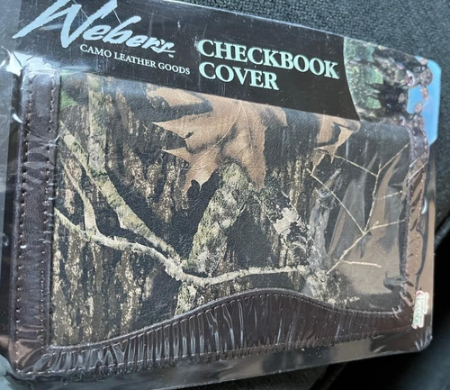 Webers Mossy Oak Break Up Camo Leder Scheckbuchhülle braun Kombination neu in Verpackung - Bild 2 von 3