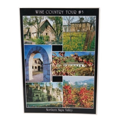 #ad Vintage California Napa Valley Wineries Postcard Collage Large Format Framed $15.49