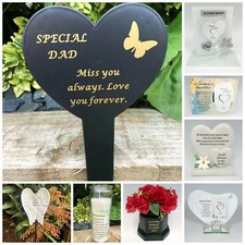 Dad Fathers Day Memorial Plaque Frame Stake Flower Vase Grave Candle Remembrance
