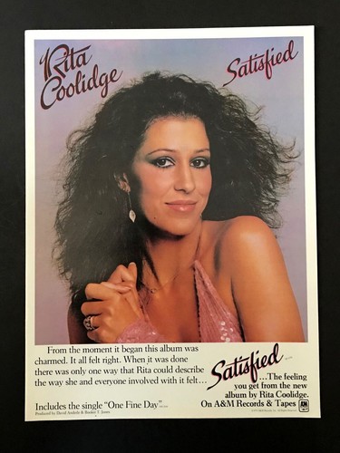Rita Coolidge Satisfied 1979 Short Print Poster Type Ad, Promo Advert