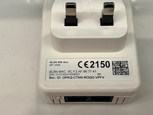 DEVOLO 9100 POWERLINE DLAN 500 DUO ADD-ON NON-WIFI ADAPTER, 2 LAN PORTS MT2585 - Picture 3 of 5