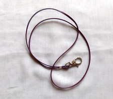 Handmade stitched purple faux leather, double sided, lanyard-30"-