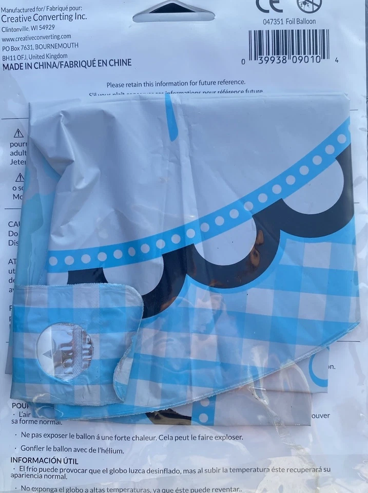 Foil Helium Balloon “it’s A Boy” 45cm 18in Diameter.  Ready To Inflate.  Unused - Image 4 of 4