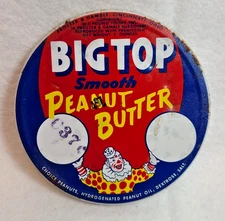 Vintage Big Top Smooth Peanut Butter Jar Lid 7oz Jar Pry-Off Lid ONLY