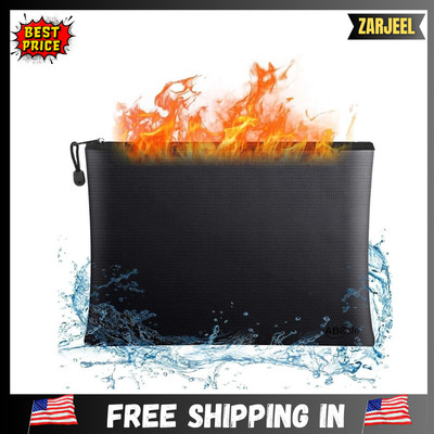 2000  Fire Proof money Bag Fireproof Document Pouch Waterproof Safe Cash US