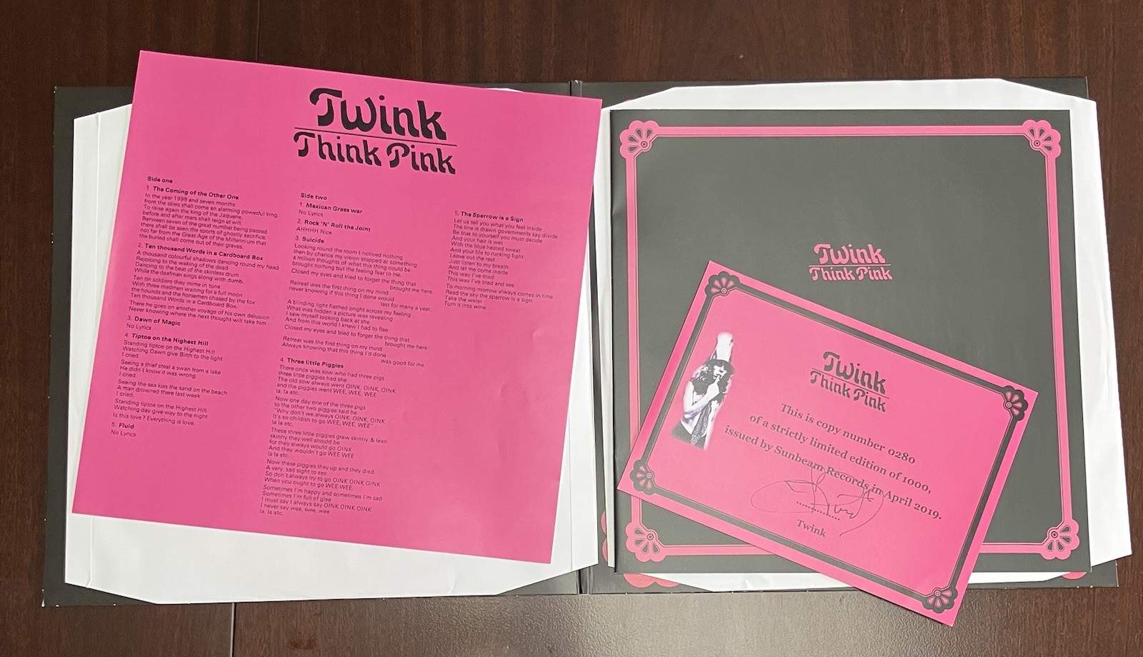 Twink Think Pink Sunbeam Records SBM2LP5104 DELUXE RSD SET 2019 2x12”
