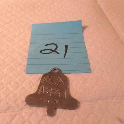 VINTAGE  WW2 ERA US MILITARY NAVY TOOL TAG FROM USS NEW MEXICO BATTLESHIP