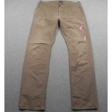 Post'age Chino Pants Mens 36 Straight Fit Tan Khaki Cotton Made in USA Trousers