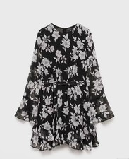 Mango RUFFLED FLORAL PRINT DRESS Size Small New with Tags Free Shipping