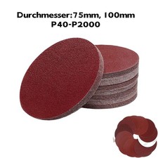 75 100mm Schleifscheiben Ohne Loch Ungelocht Klett Schleifpapier Schleifbl&auml;tter